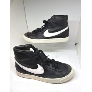 Nike Blazer Mid 77 Mens Size 5 Black Excellent High Top Leather Sneakers
